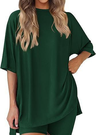 The Essential Summer 2-Piece Lounge Set: Oversized Shirt & Biker Shorts