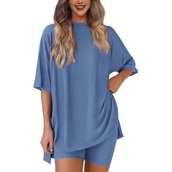 The Essential Summer 2-Piece Lounge Set: Oversized Shirt & Biker Shorts