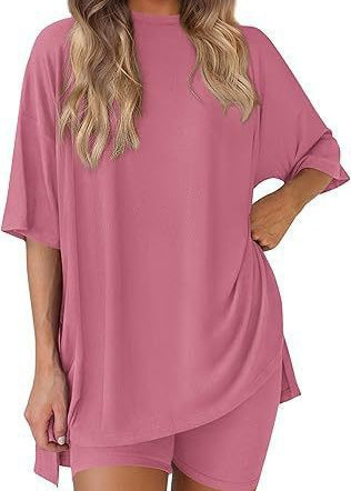 The Essential Summer 2-Piece Lounge Set: Oversized Shirt & Biker Shorts