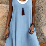 ⏰Last Day Sale 50% OFF-Women's Casual Loose Sleeveless Fake Two Piece Tank Dress