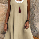 ⏰Last Day Sale 50% OFF-Women's Casual Loose Sleeveless Fake Two Piece Tank Dress