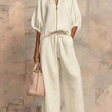 The Essential Zip-Neck Wide-Leg Set