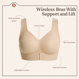 Front Closure Cross-Back Wireless Posture Bra