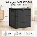 Spacious Zippered Storage Bag – Heavy-Duty Fabric Organizer for Quilts, Clothes & Moving