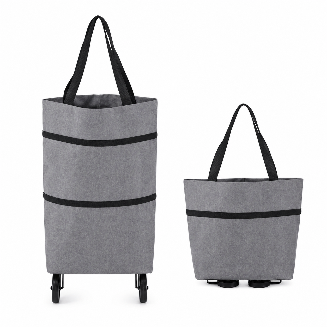 🛒2-in-1 Foldable Shopping Cart