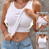 Women's Round Neck Tank Top with Built-in Shelf Bra