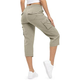 Quick-Dry Loose Fit Capris: Women's Lightweight Hiking Pants with 6 Pockets