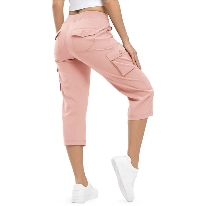 Quick-Dry Loose Fit Capris: Women's Lightweight Hiking Pants with 6 Pockets