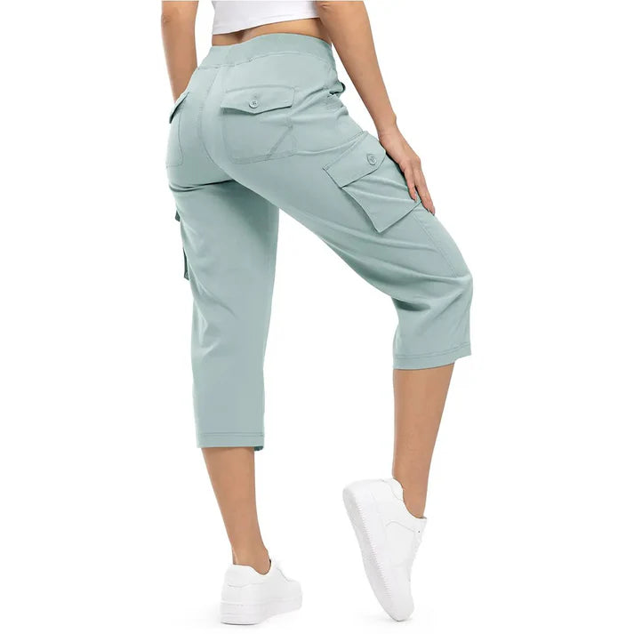 Quick-Dry Loose Fit Capris: Women's Lightweight Hiking Pants with 6 Pockets