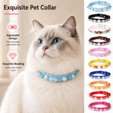 Durable PU Leather Detachable Luxury Crystal Pet Collar
