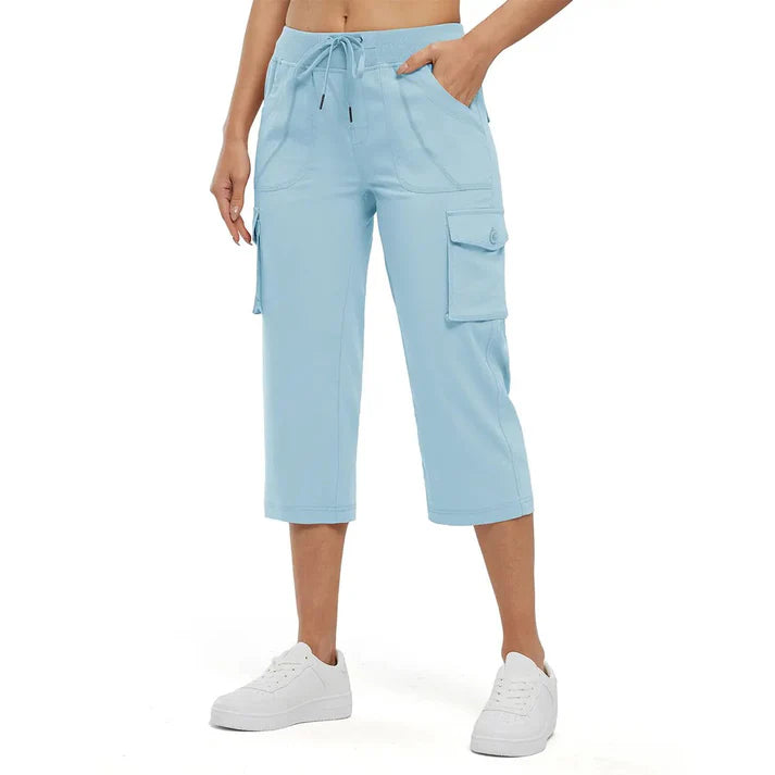 Quick-Dry Loose Fit Capris: Women's Lightweight Hiking Pants with 6 Pockets