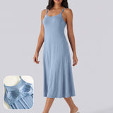 Adjustable Strap Dress Built-in Bra