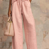 The Essential Zip-Neck Wide-Leg Set
