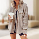 [2026 Trend] Women's Loose Batwing Waffle Knit Button-Up Shacket
